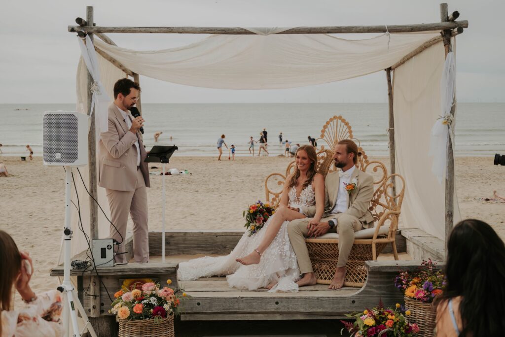 Freie Trauung Castricum aan Zee – Boho-Beach-Setup am Strand