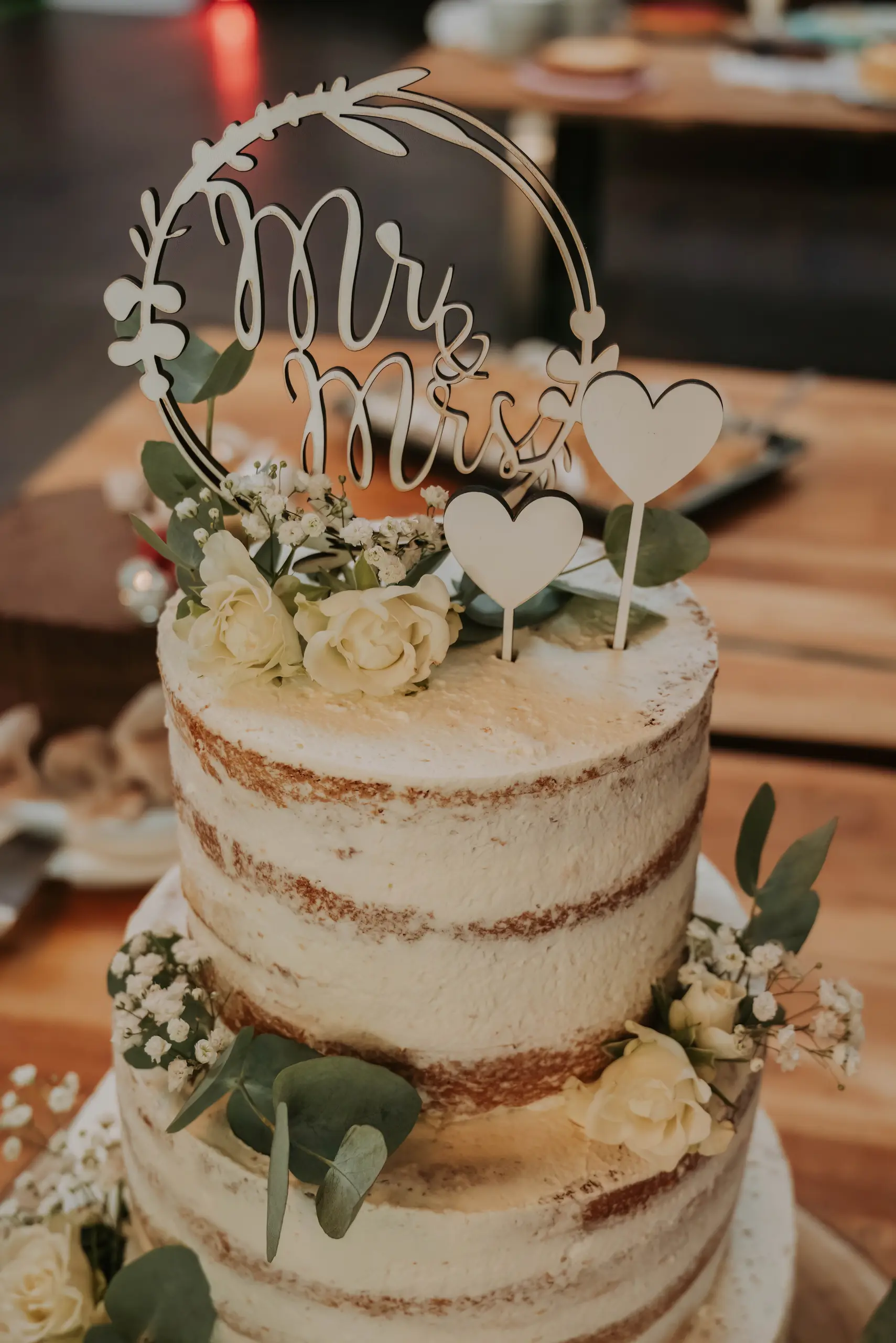 Detailaufnahme der Hochzeitstorte von Marina und Dennis