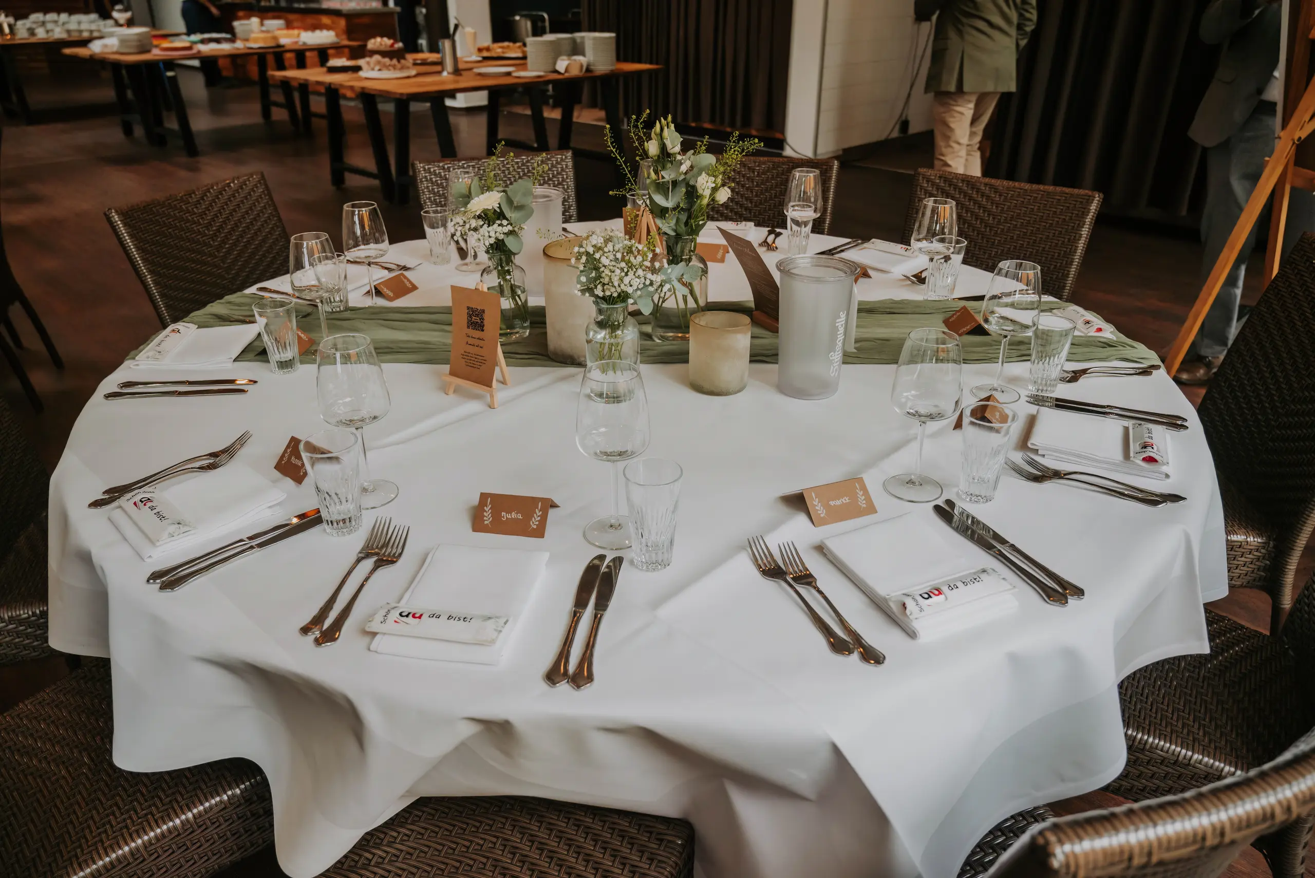 Hochzeitsdekoration im Hotel-Restaurant am Krickenbecker See